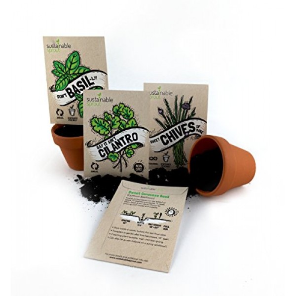 Sustainable Sprout SS01 Variety Pack for Planting an Indoor Garden...