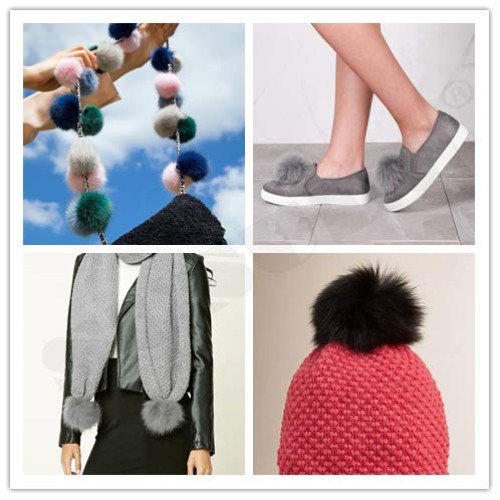 SUSULU DIY 12pcs Faux Fox Fur Fluffy Pompom Ball with Elastic Stri...