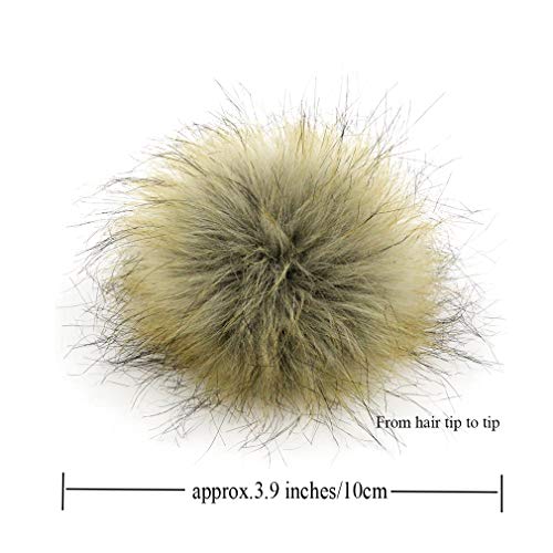 SUSULU DIY 12pcs Faux Fox Fur Fluffy Pompom Ball with Elastic Stri...