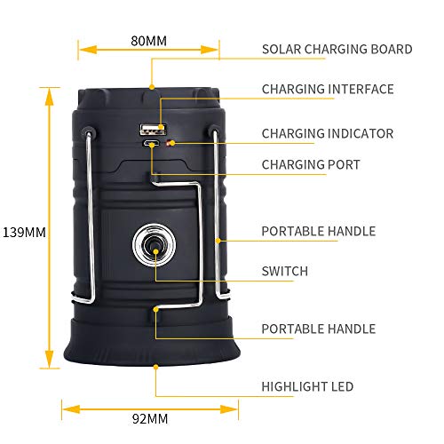 SUTIANZHANG Outdoor Camping Lamp, Portable Outdoor Rechargeable So...
