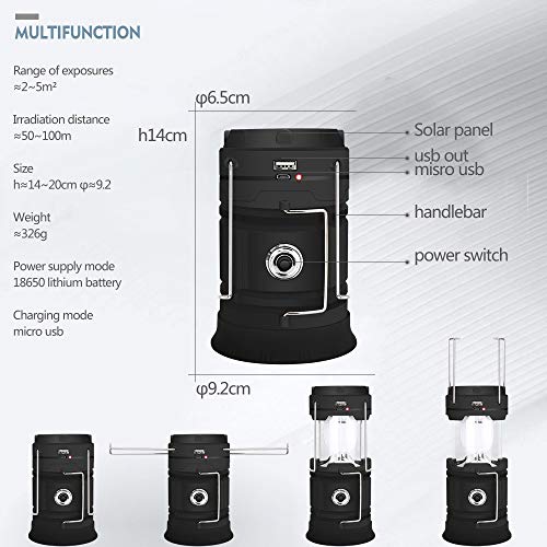SUTIANZHANG Outdoor Camping Lamp, Portable Outdoor Rechargeable So...