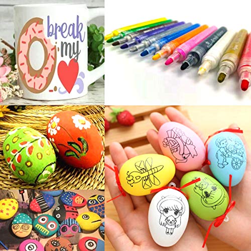 Paint Pens for Rock Painting Stone Ceramic Glass Wood Fabric Canva...