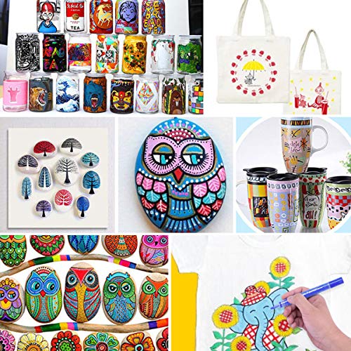 Paint Pens for Rock Painting Stone Ceramic Glass Wood Fabric Canva...