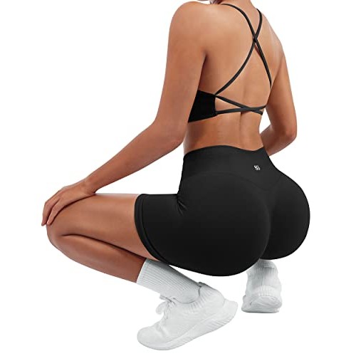 SUUKSESS Women Seamless 2 piece Workout Sets Strappy Padded Sports...