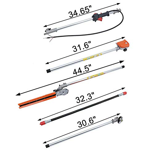 SuxiDi 6 in 1 Petrol Hedge 52cc Trimmer Grass Pruner Chainsaw Trim...