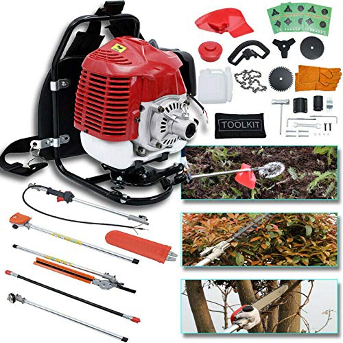 SuxiDi 6 in 1 Petrol Hedge 52cc Trimmer Grass Pruner Chainsaw Trim...