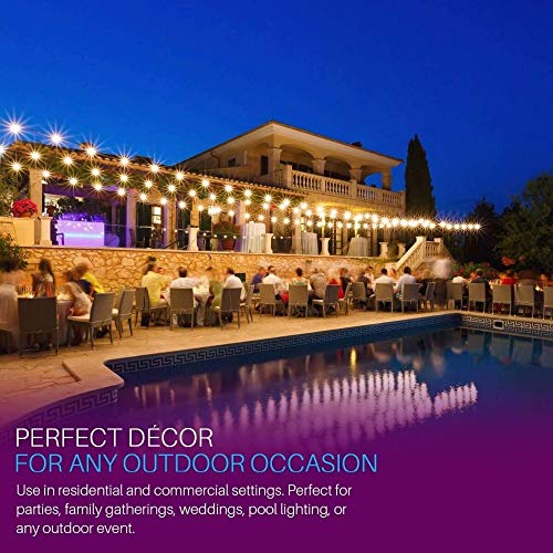 Svater Outdoor String Lights,100ft with 50 Dimmable Waterproof G40...