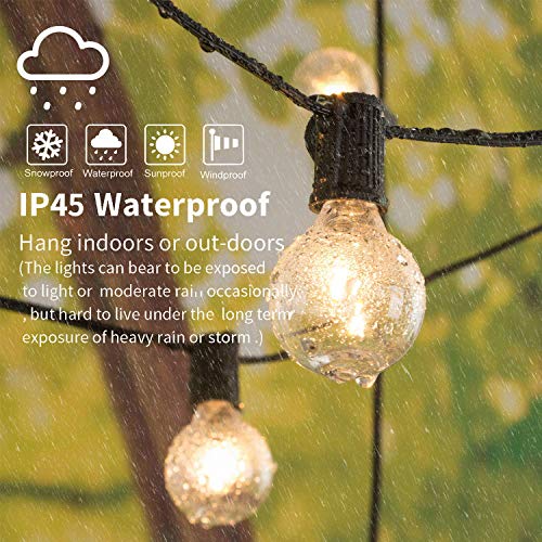 Svater Outdoor String Lights,100ft with 50 Dimmable Waterproof G40...