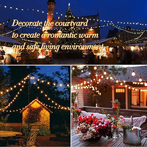 Svater Outdoor String Lights,100ft with 50 Dimmable Waterproof G40...