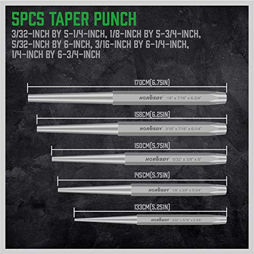 SWANLAKE 16-Piece Punch and Chisel Set, Including Taper Punch, Col...