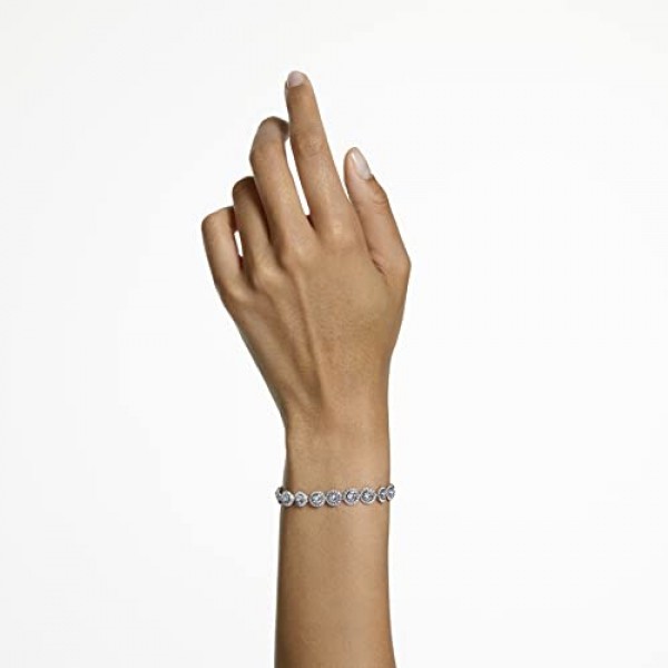 Swarovski Angelic Tennis Bracelet with White Crystals on a Rhodium...