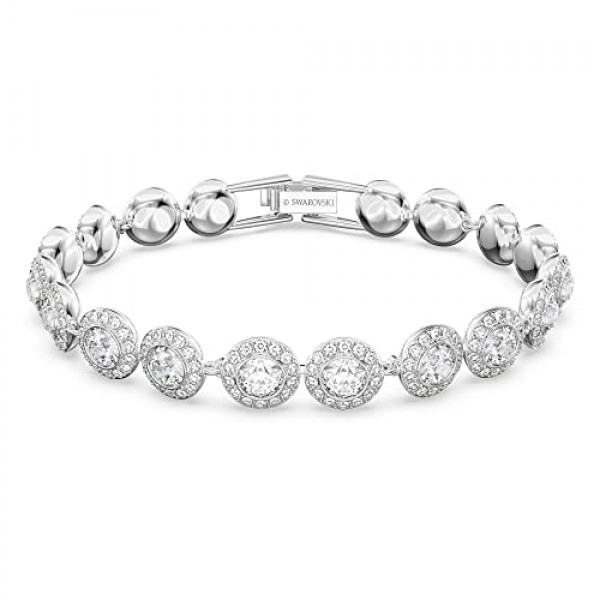 Swarovski Angelic Tennis Bracelet with White Crystals on a Rhodium...