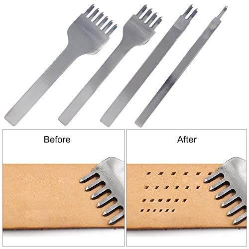 13-in-1 Set Leather Working Tools Leather Craft Tools + 1/2/4/6 Pr...