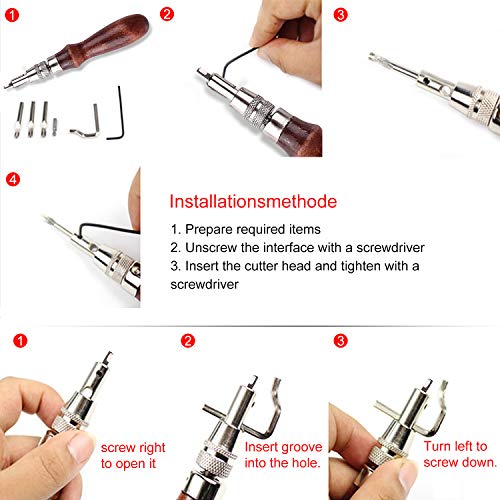 13-in-1 Set Leather Working Tools Leather Craft Tools + 1/2/4/6 Pr...