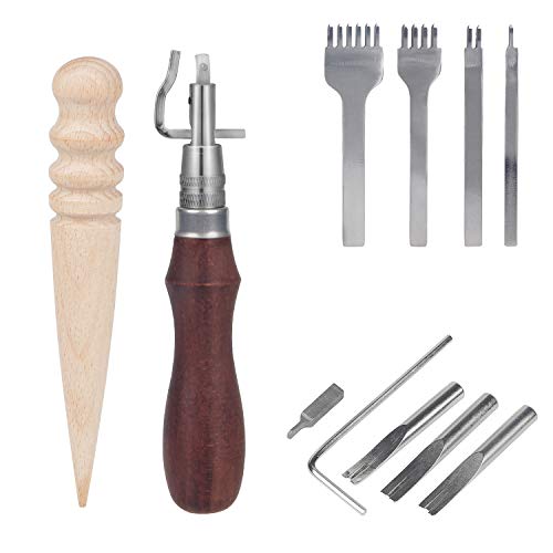 13-in-1 Set Leather Working Tools Leather Craft Tools + 1/2/4/6 Pr...