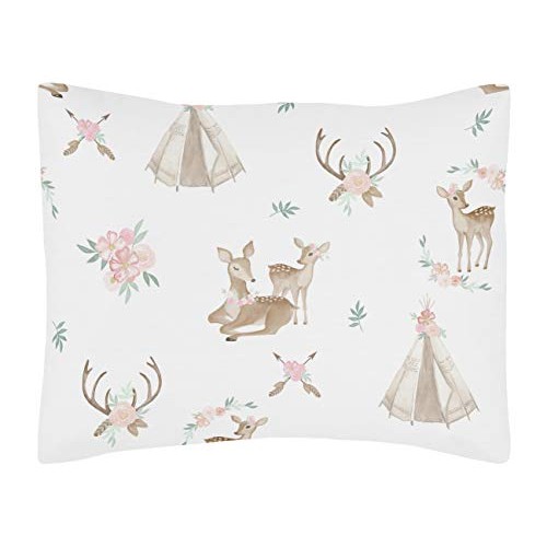 Sweet Jojo Designs Blush Pink, Mint Green and White Boho Watercolo...