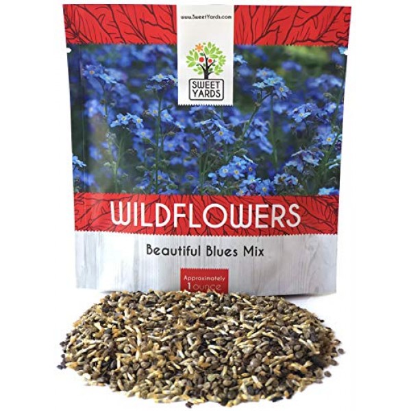 All Blues Wildflower Seeds Mix - Large 1 Ounce Packet - Over 7,000...
