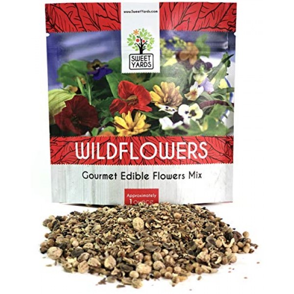 Wildflower Seeds Edible Flowers Mix - 1 Ounce Over 7,000 Open Poll...