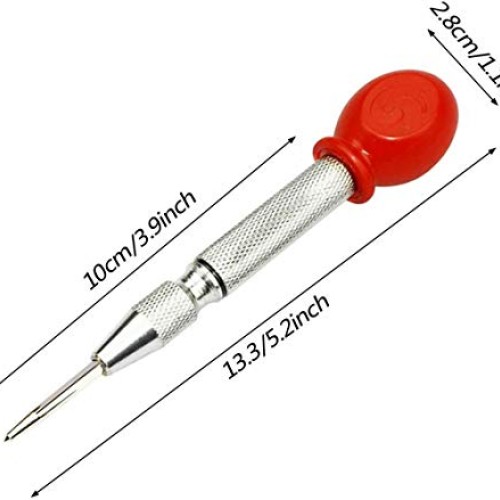 4 Pack Automatic Center Punch,Sweetfamily 5 inch Brass Spring Load...