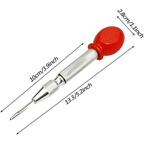 4 Pack Automatic Center Punch,Sweetfamily 5 inch Brass Spring Load...
