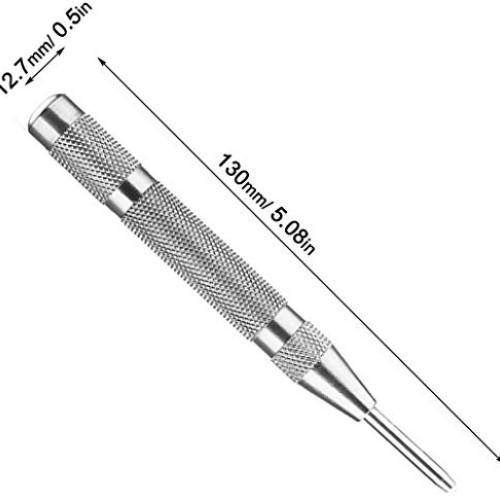 4 Pack Automatic Center Punch,Sweetfamily 5 inch Brass Spring Load...