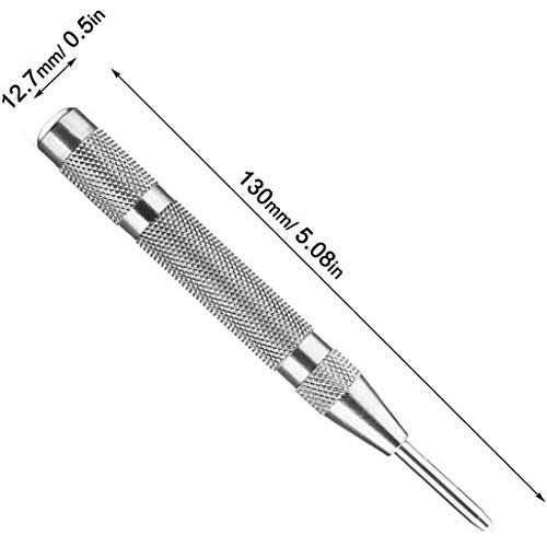 4 Pack Automatic Center Punch,Sweetfamily 5 inch Brass Spring Load...