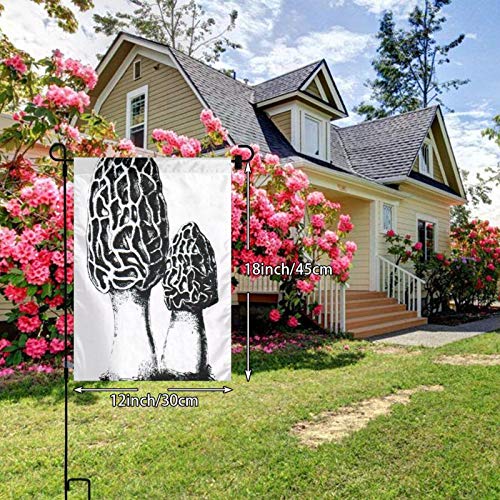 Swibell Black Morel Premium Garden Flag, Yard Flags 12x18 in Doubl...