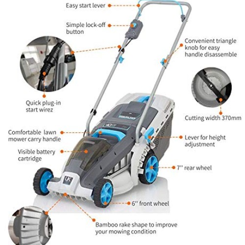 Swift 40V Brushless Cordless Lawn Mower Electric Lawnmower 1-3Inc...