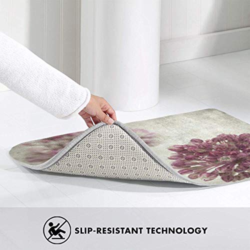 Wild Leek Flowers Bath Mat Polyester Front Door Mat Bathroom Rugs ...