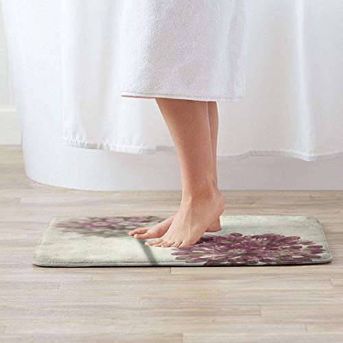 Wild Leek Flowers Bath Mat Polyester Front Door Mat Bathroom Rugs ...