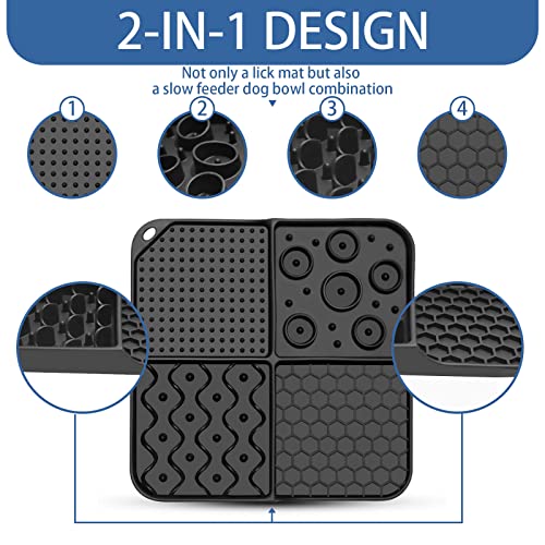 Lick Mat for Dogs 2 in 1 Slow Feeder Dog Bowls Anxiety Relief Solu...