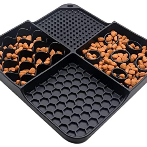 Lick Mat for Dogs 2 in 1 Slow Feeder Dog Bowls Anxiety Relief Solu...