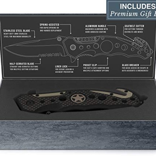 3-in-1 Carbon Fiber Tactical Knife for Emergency First Responders ...