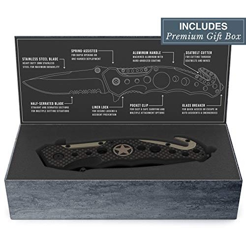 3-in-1 Carbon Fiber Tactical Knife for Emergency First Responders ...