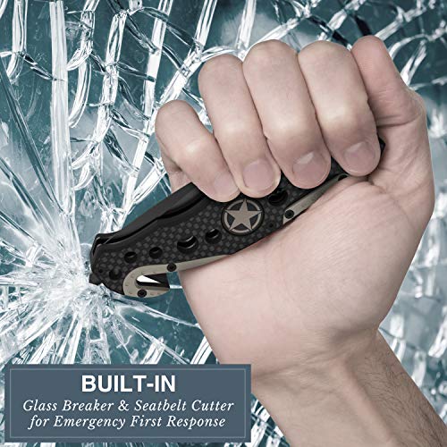 3-in-1 Carbon Fiber Tactical Knife for Emergency First Responders ...