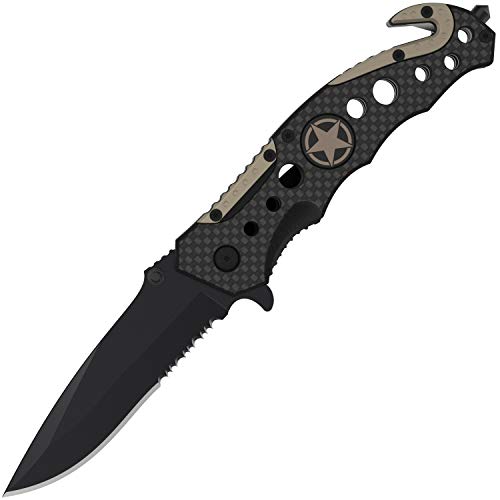 3-in-1 Carbon Fiber Tactical Knife for Emergency First Responders ...