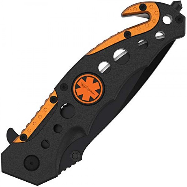 3-in-1 EMT/EMS Tactical Knife for First Responders with Window Gla...