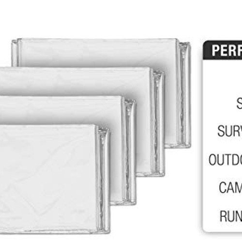 Emergency Mylar Thermal Blankets 4-Pack + Bonus Signature Gold F...