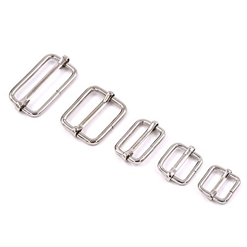 Swpeet 100 Pcs Metal Rectangle Adjuster Triglides Slides Buckle, R...