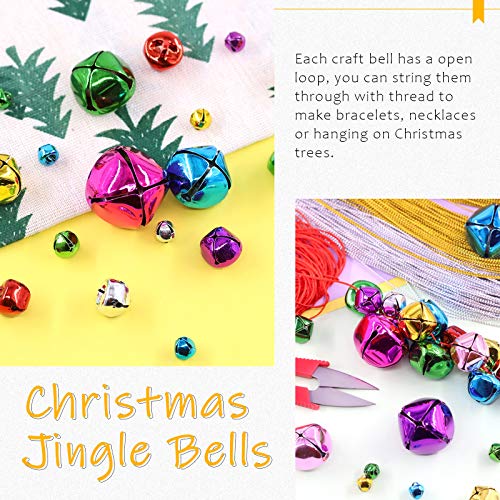 Swpeet 154Pcs Colorful 8mm-30mm Big Sizes Christmas Jingle Bells A...