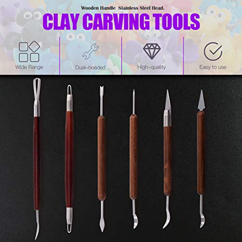 Swpeet 21Pcs Modeling Clay Sculpting Tools Kits, Handle Double-Sid...