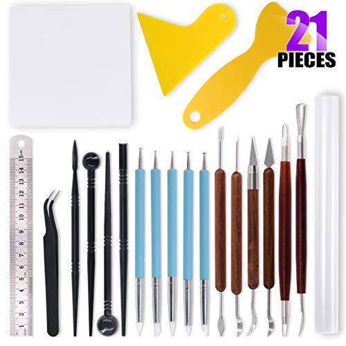 Swpeet 21Pcs Modeling Clay Sculpting Tools Kits, Handle Double-Sid...