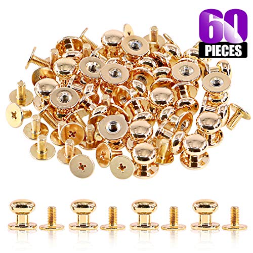 Swpeet 30Sets Gold 8x10x10mm Chicago Screws Round Head Button Stud...