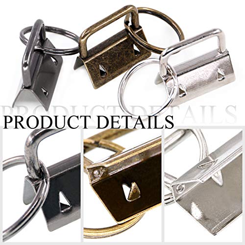 Swpeet 36 Sets 1 25mm 3 Colors Key Fob Hardware with 1Pcs Key Fob...