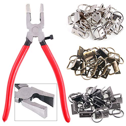 Swpeet 36 Sets 1 25mm 3 Colors Key Fob Hardware with 1Pcs Key Fob...