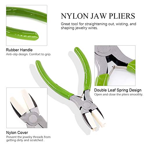 Swpeet 3Pcs Jewelry Pliers Kit, Including 6-in-1 Bail Making Loopi...
