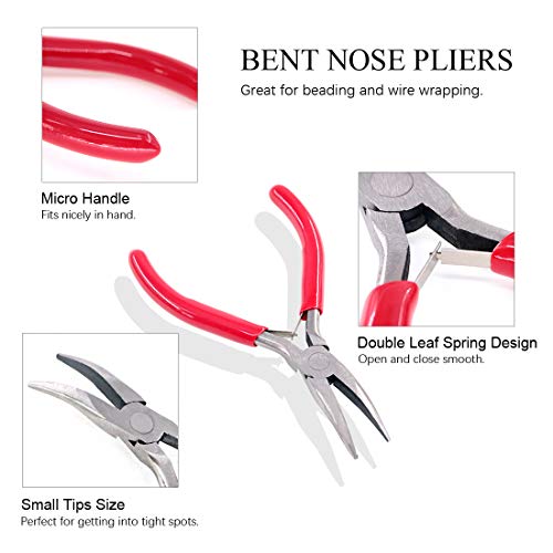 Swpeet 3Pcs Jewelry Pliers Kit, Including 6-in-1 Bail Making Loopi...