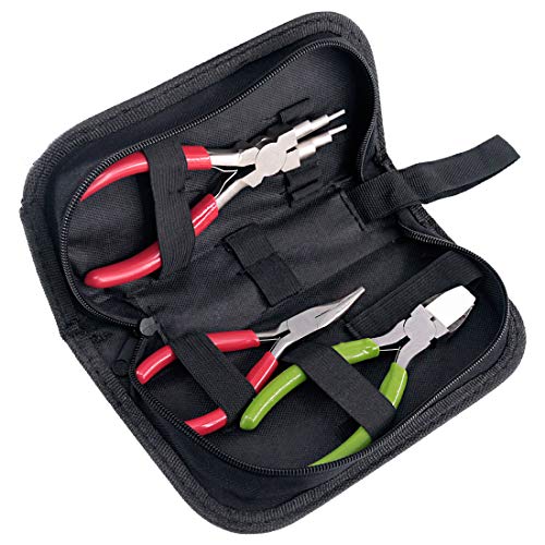 Swpeet 3Pcs Jewelry Pliers Kit, Including 6-in-1 Bail Making Loopi...