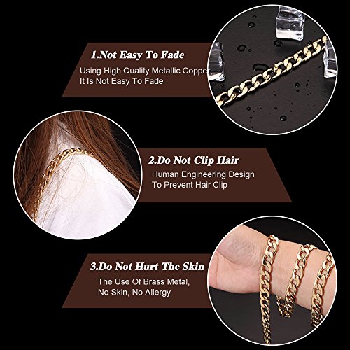 Swpeet 3Pcs Luxury Fashion 47 Inche Replacement Flat Chain Strap w...