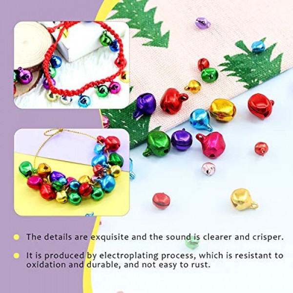 Swpeet 403Pcs Colorful 4 Sizes Christmas Jingle Bells Assortment K...
